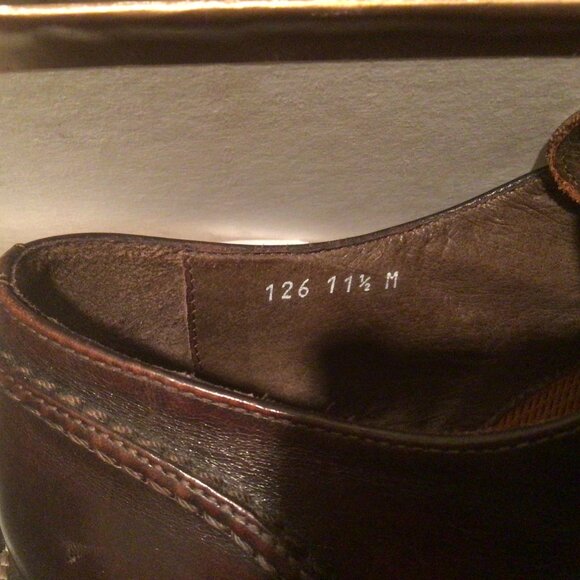 Italian Strap Monk Shoes Men's Burnished Mahogany Leather US 11.5 M - Picture 7 of 7